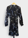 Reiss black floral dress size 10