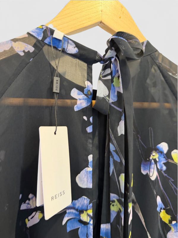 Reiss black floral dress size 10