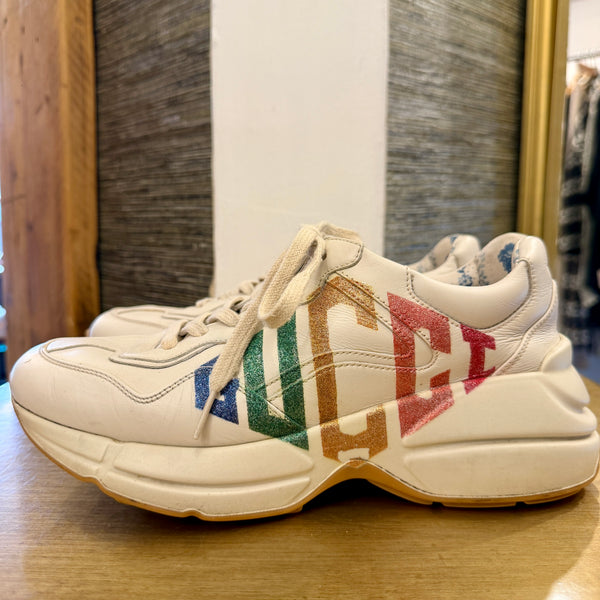 Gucci Rython Glitter trainers size 38.5