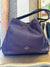 Coach grained leather purple handbag