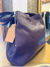 Coach grained leather purple handbag