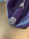 Coach grained leather purple handbag