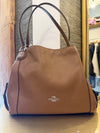 Coach tan grained leather handbag