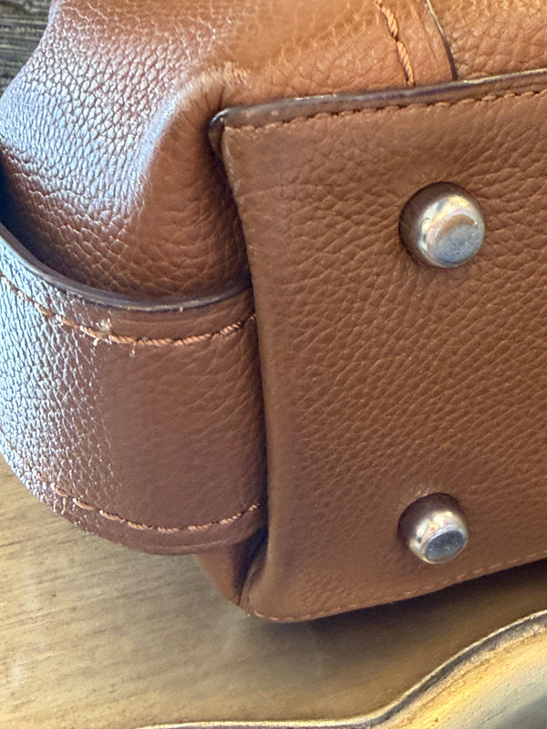 Coach tan grained leather handbag