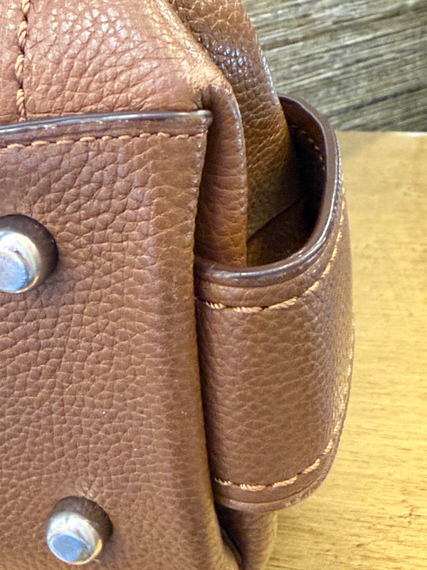 Coach tan grained leather handbag