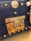 Gucci small pearl studded padlock leather shoulder handbag