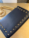 Gucci small pearl studded padlock leather shoulder handbag