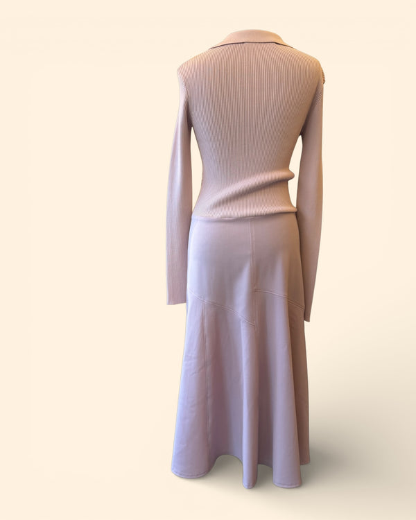 Beatrice B pink jersey/satin dress Size Small