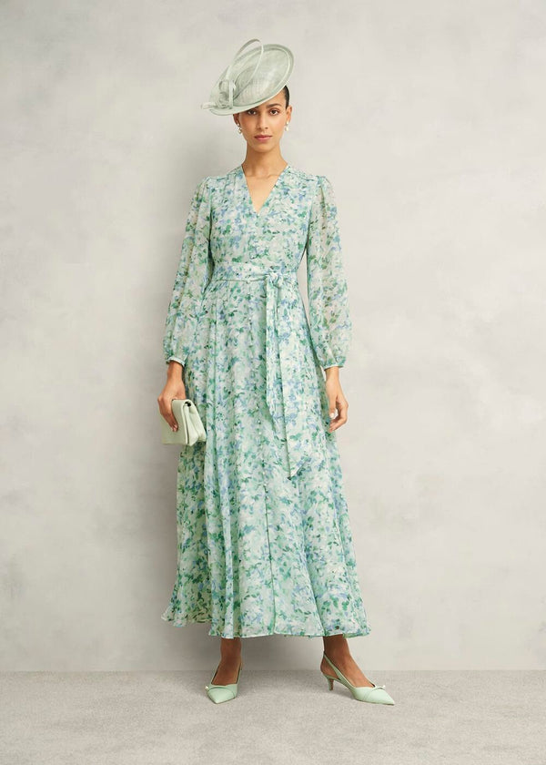 Hobbs Green Floral dress size 16