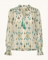 Cream, cream/blue blouse size 12