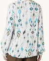Cream, cream/blue blouse size 12