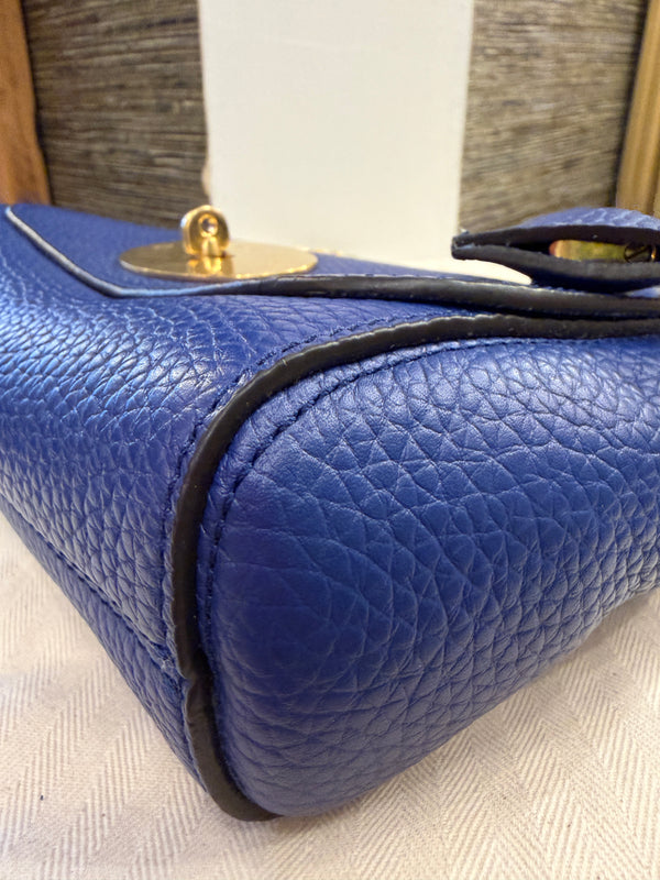 Mulberry Lily Bag – Indigo Pebbled Leather | Medium | Gold Hardware
