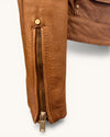 Mint Velvet Tan Leather Jacket – Size 12
