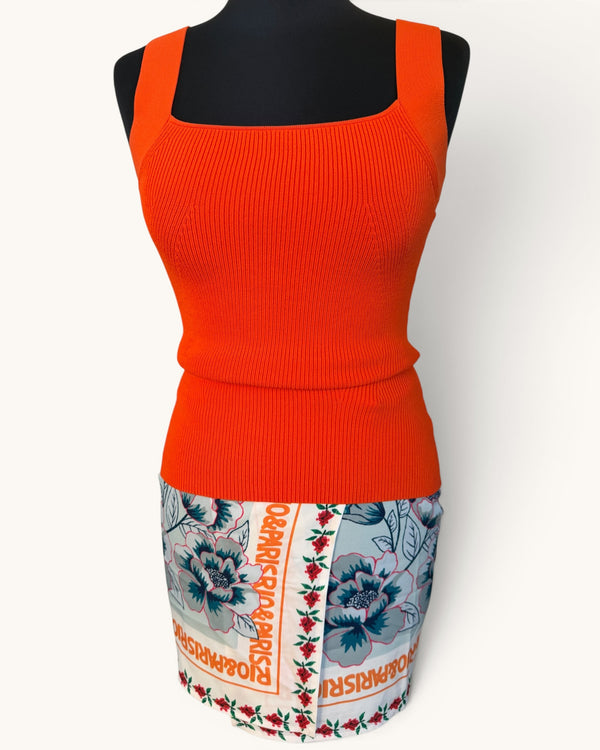 Commense Orange retro wrap skirt size small