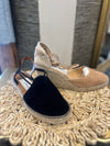 John Lewis black suede espadrille 40