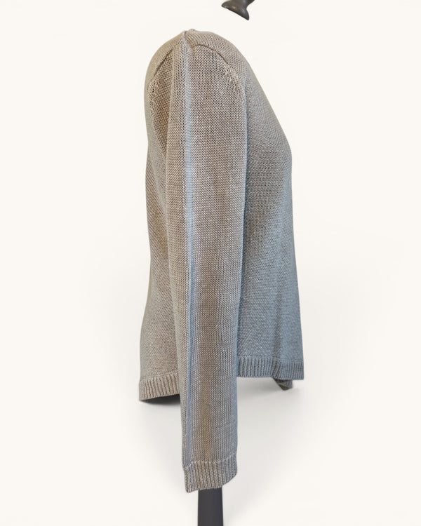 Jigsaw neutral linen knit top Size Medium