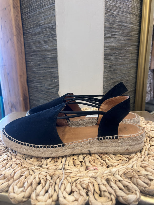 John Lewis black suede espadrille 40