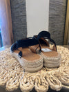 John Lewis black suede espadrille 40