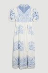 Karen Millen blue/cream dress size 8 AP