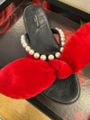 Mother of Pearl red velvet flats size 37