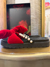 Mother of Pearl red velvet flats size 37