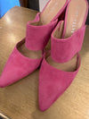 Mint Velvet pink suede mules size 40