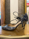 LK Bennett navy/silver shoes size 39.5