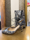 LK Bennett navy/silver shoes size 39.5