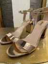 Carvela rose gold block heel sandals size 40