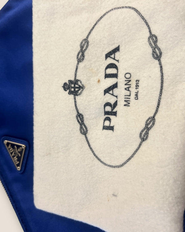 Prada satin blue envelope pouch