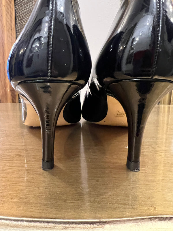 L K Bennett black Patent shoes size 38.5