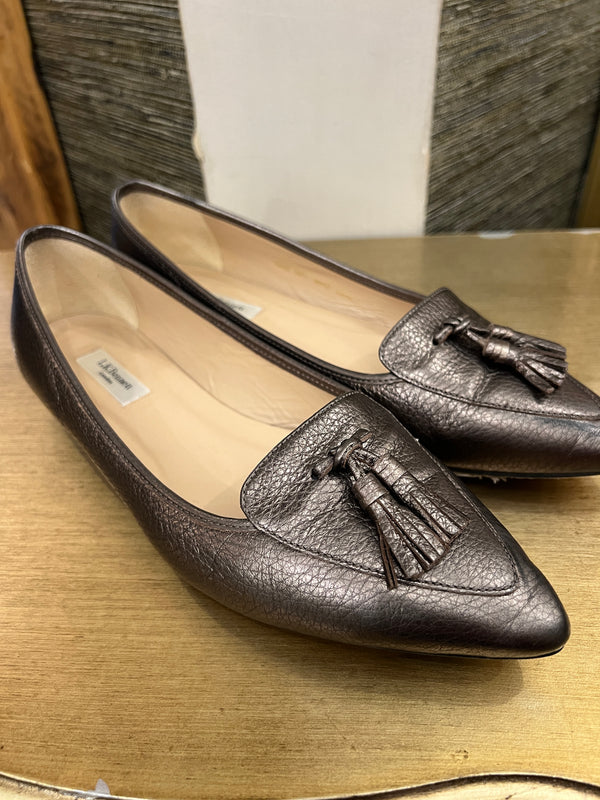 L K Bennett leather Bronze flats size 38.5
