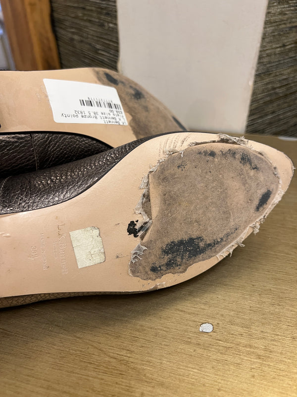 L K Bennett leather Bronze flats size 38.5