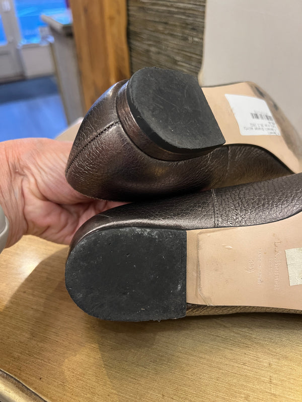 L K Bennett leather Bronze flats size 38.5