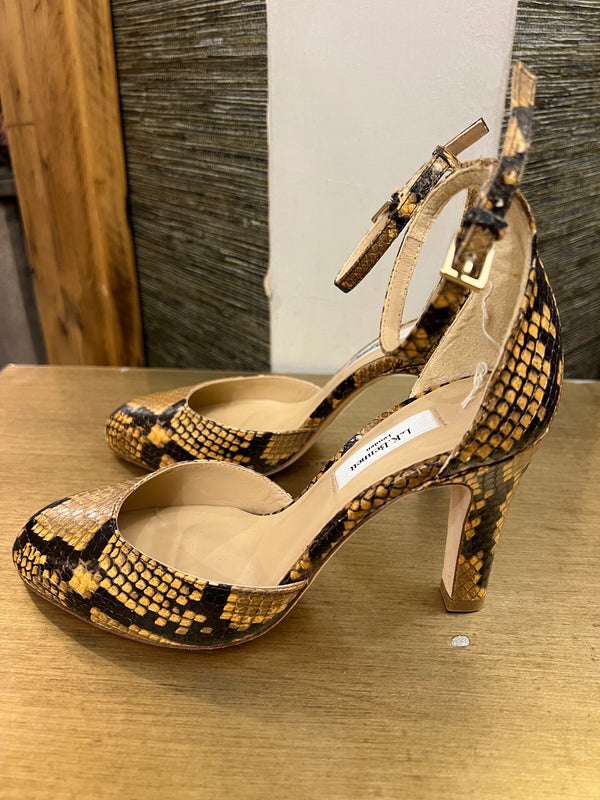 L K Bennett snake print shoes size 4