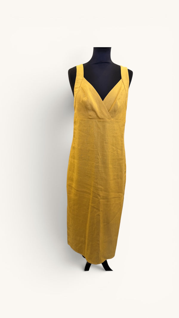 Reformation mustard linen dress size 10