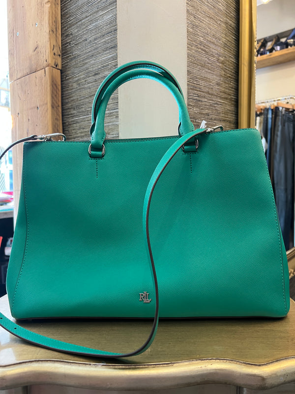 Ralph Lauren Green Marcy leather handbag