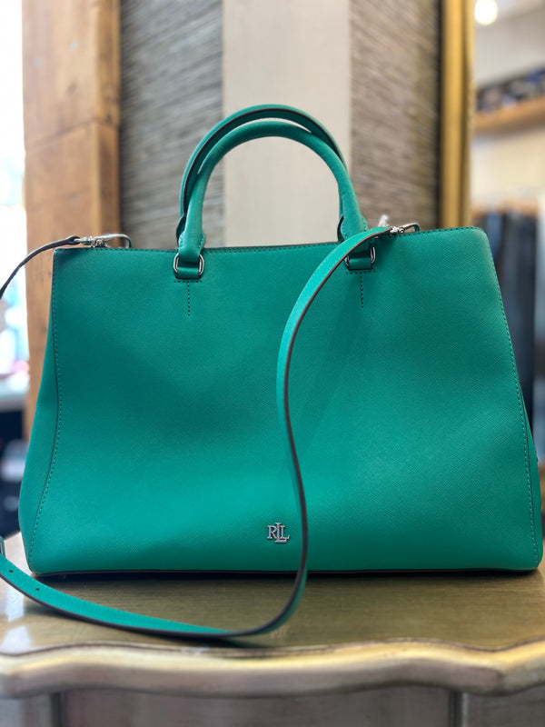 Ralph Lauren Green Marcy leather handbag