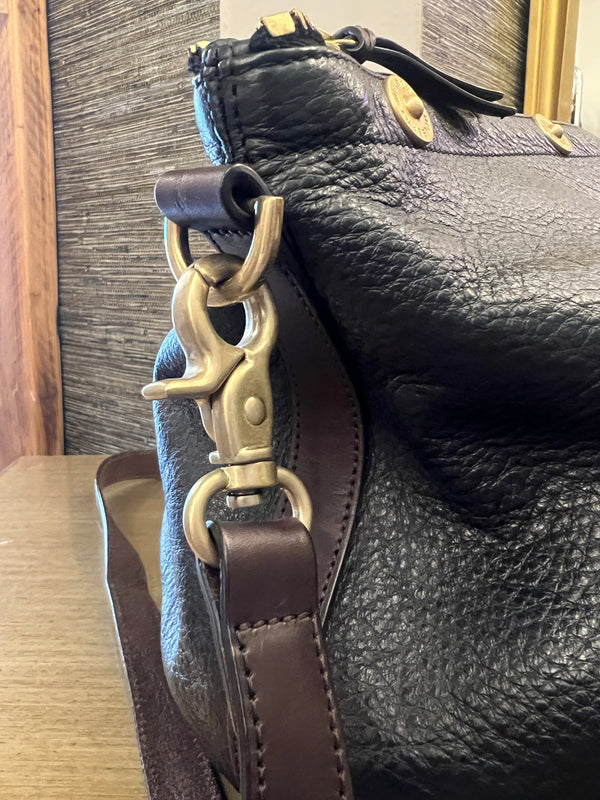 Mulberry black grained leather Mitzy Handbag