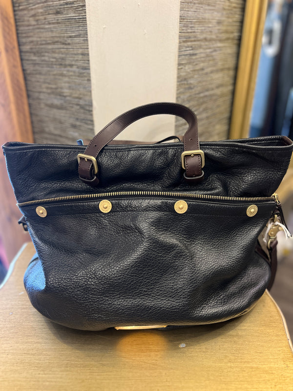 Mulberry black grained leather Mitzy Handbag