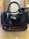 Lulu Guinness black patent tote handbag