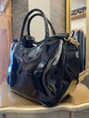 Lulu Guinness black patent tote handbag