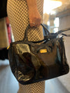 Lulu Guinness black patent tote handbag