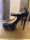 Louboutin Black patent open toe size 37