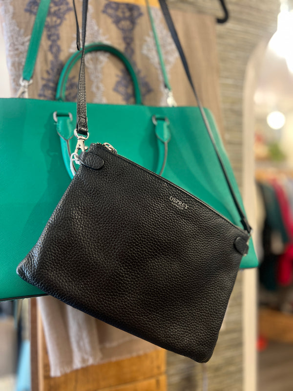 Osprey black across body handbag