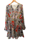 DVF Animal Print & Red Crinkle Dress | Size Small