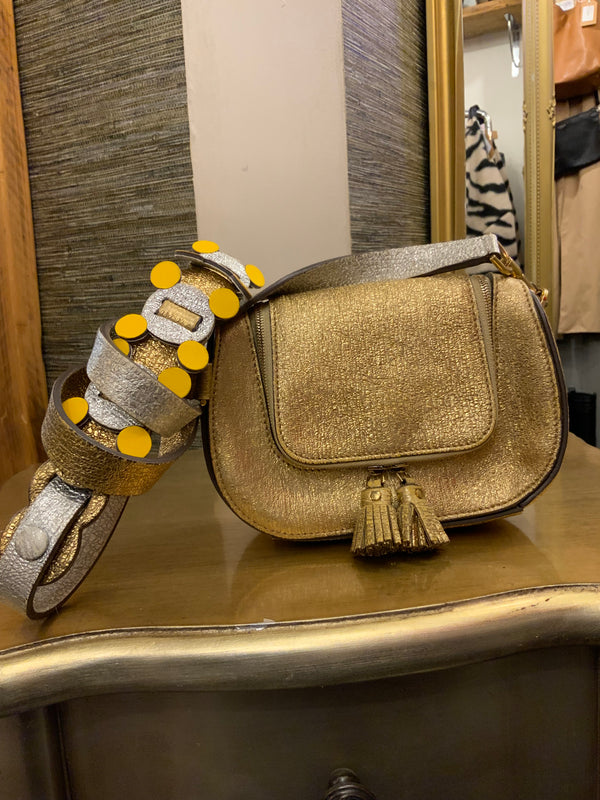 Anya Hindmarsh gold crackle leather handbag