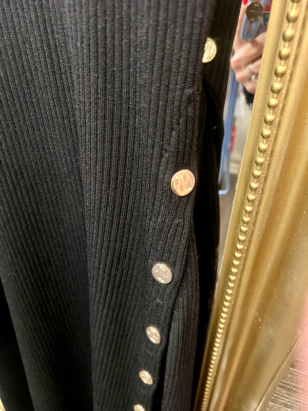 Maje black ribbed dress Size Small