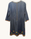 Monsoon fusion neon & Pom Pom denim dress size 8