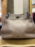 Coach taupe/grey grained leather slouchy handbag